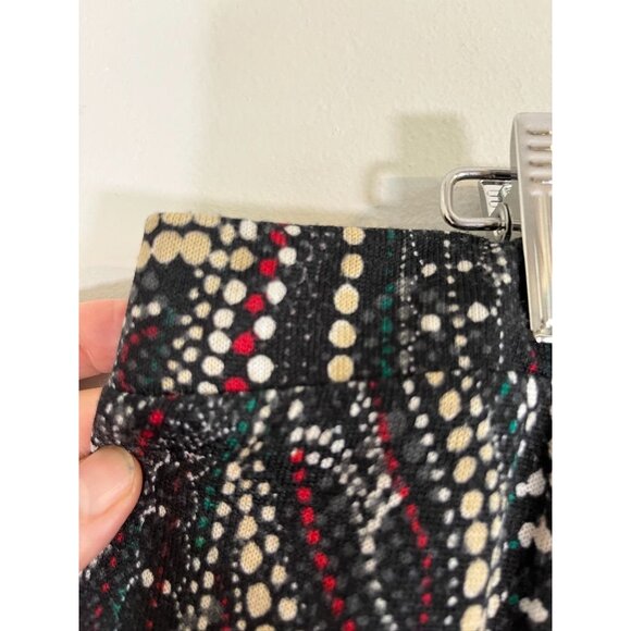 Retro Paisley Maxi Skirt Black 2X Polka Dot Boho Western Indie Folk Hippie Chic - Picture 4 of 9